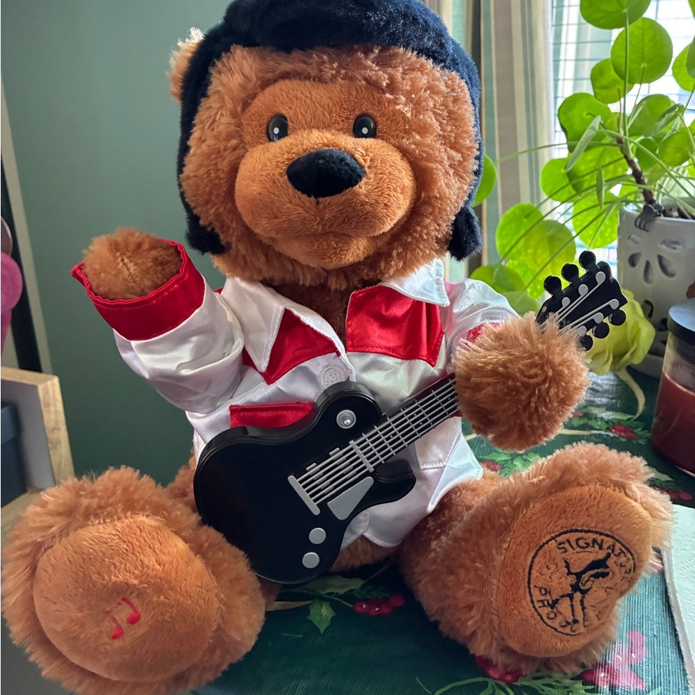 Rockstar Teddy Bear with Guitar - Brown and Black